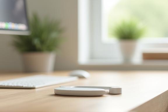 Minimalist phone accessory displayed on desk in the Netherlands